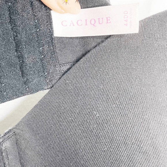 Cacique Smooth Lightly Lined Full Coverage Bra black satin womens womens 44dd - Picture 2 of 6